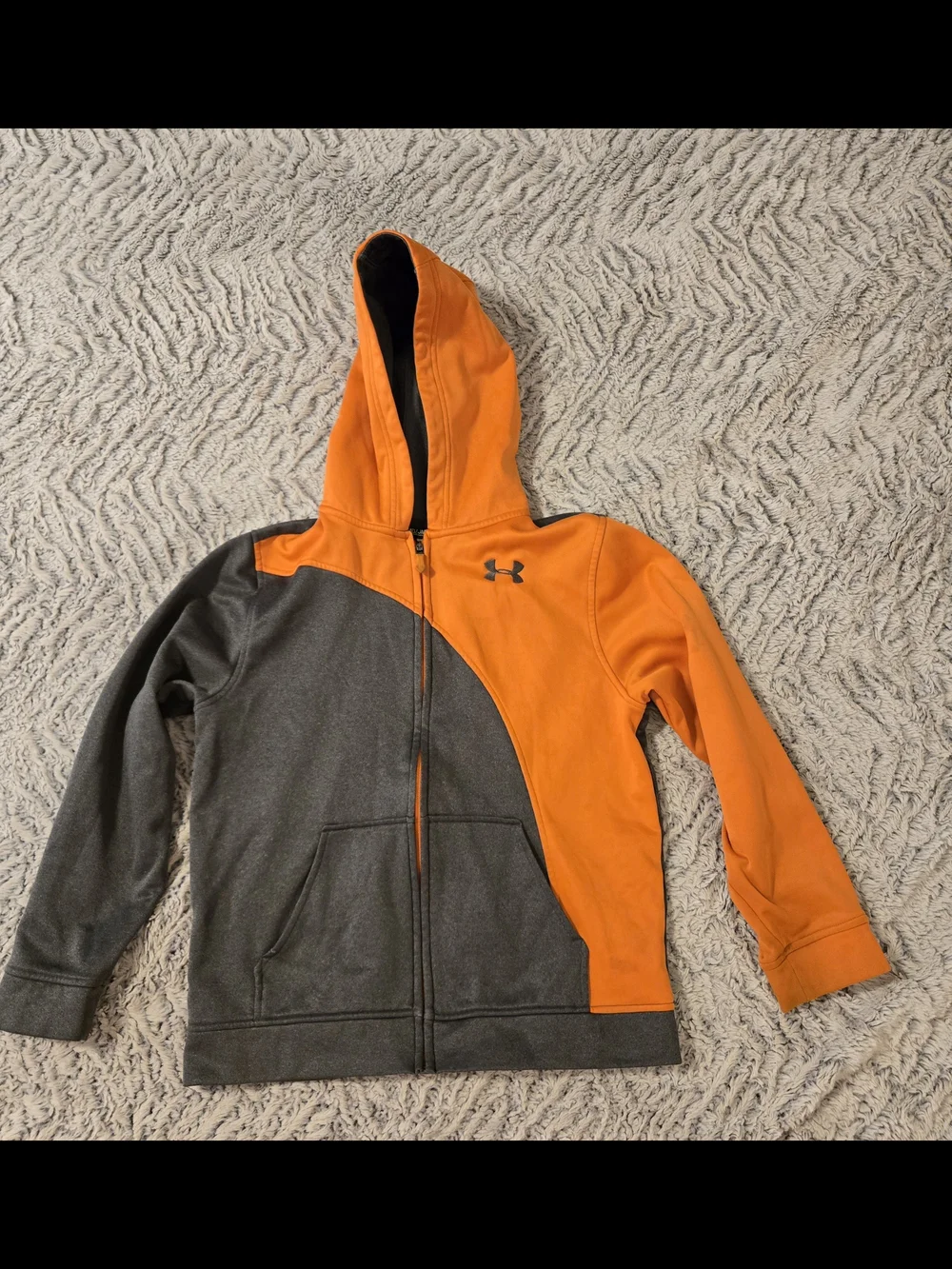 Under Armour Kids' Orange & Gray Full-Zip Hoodie